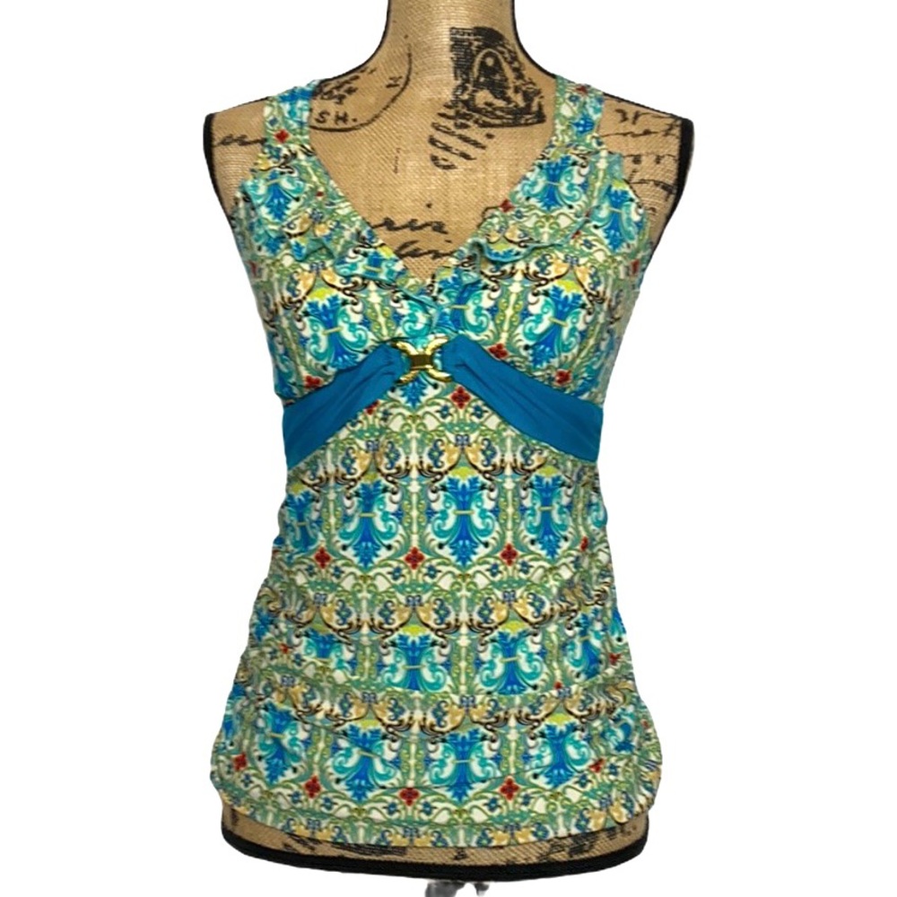 Alex Marie Colorful Ruffle Tankini 10